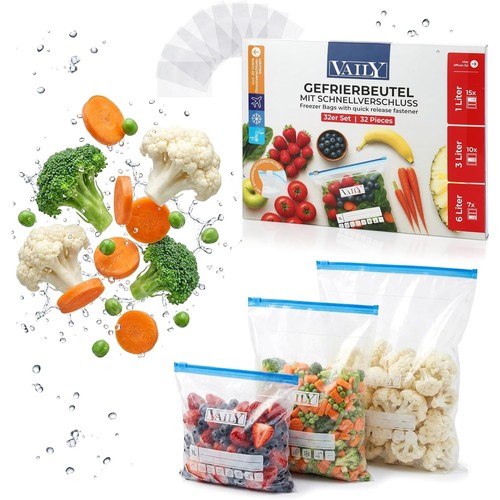 Gefrierbeutel zip 32er set 1l - gefrierbeutel, set,